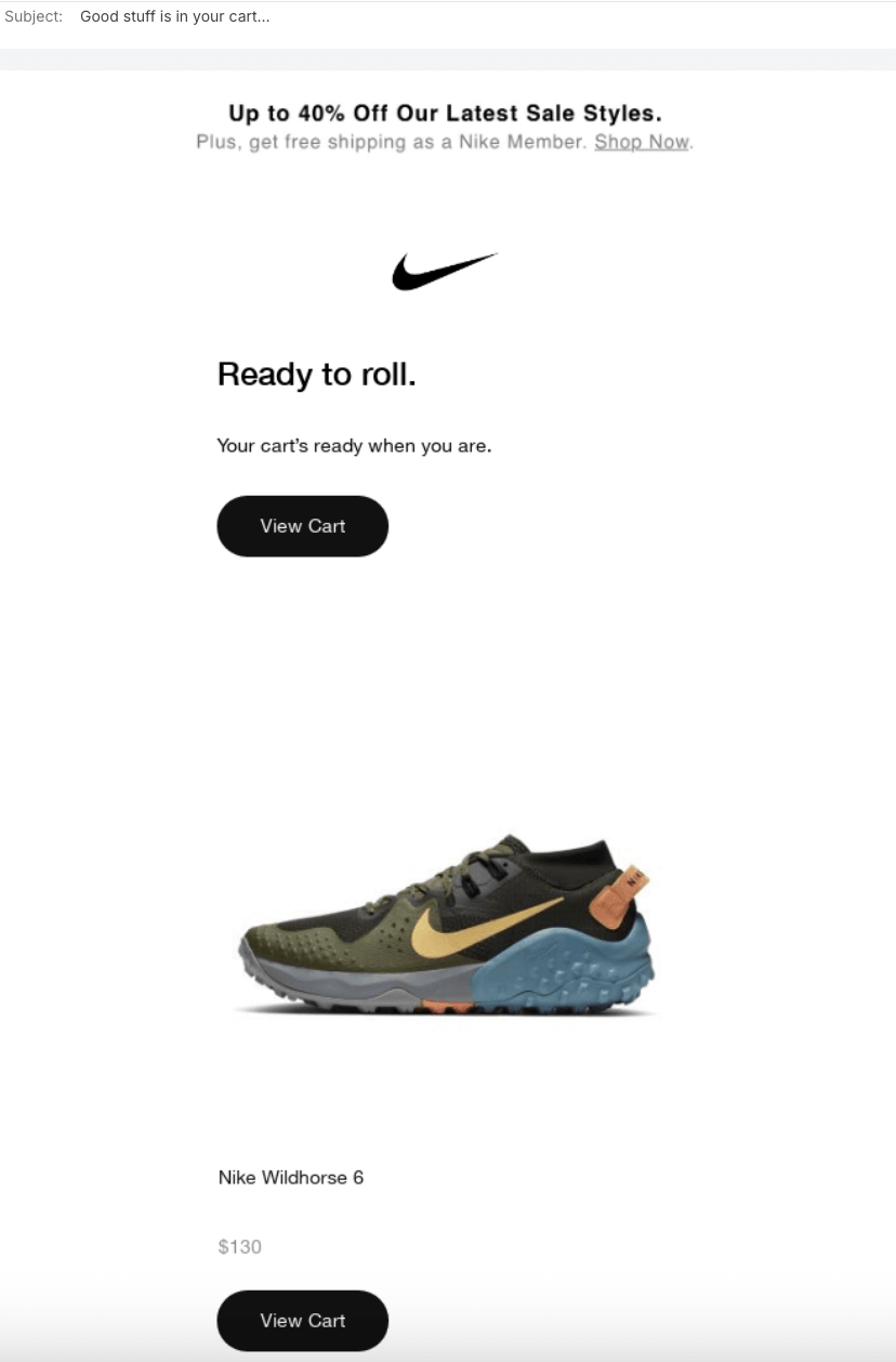 Email from Nike